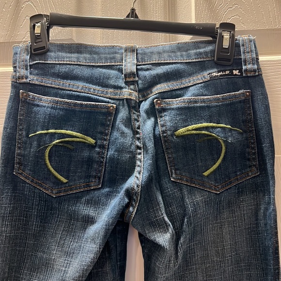 Frankie B Jeans with Green symbols on Back Pockets - Picture 1 of 13